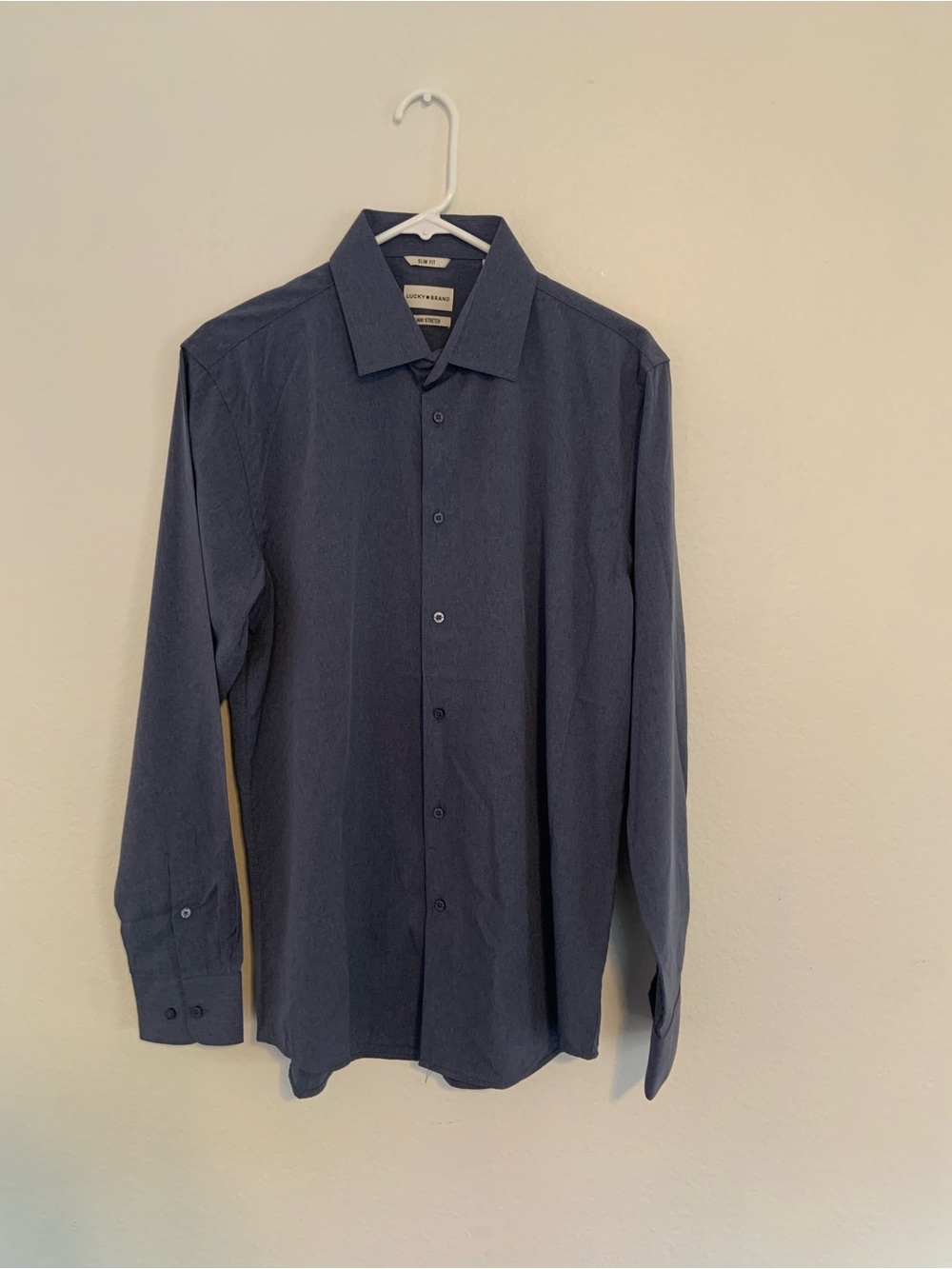 Lucky Brand Men's Navy Button-Down Dress Shirt